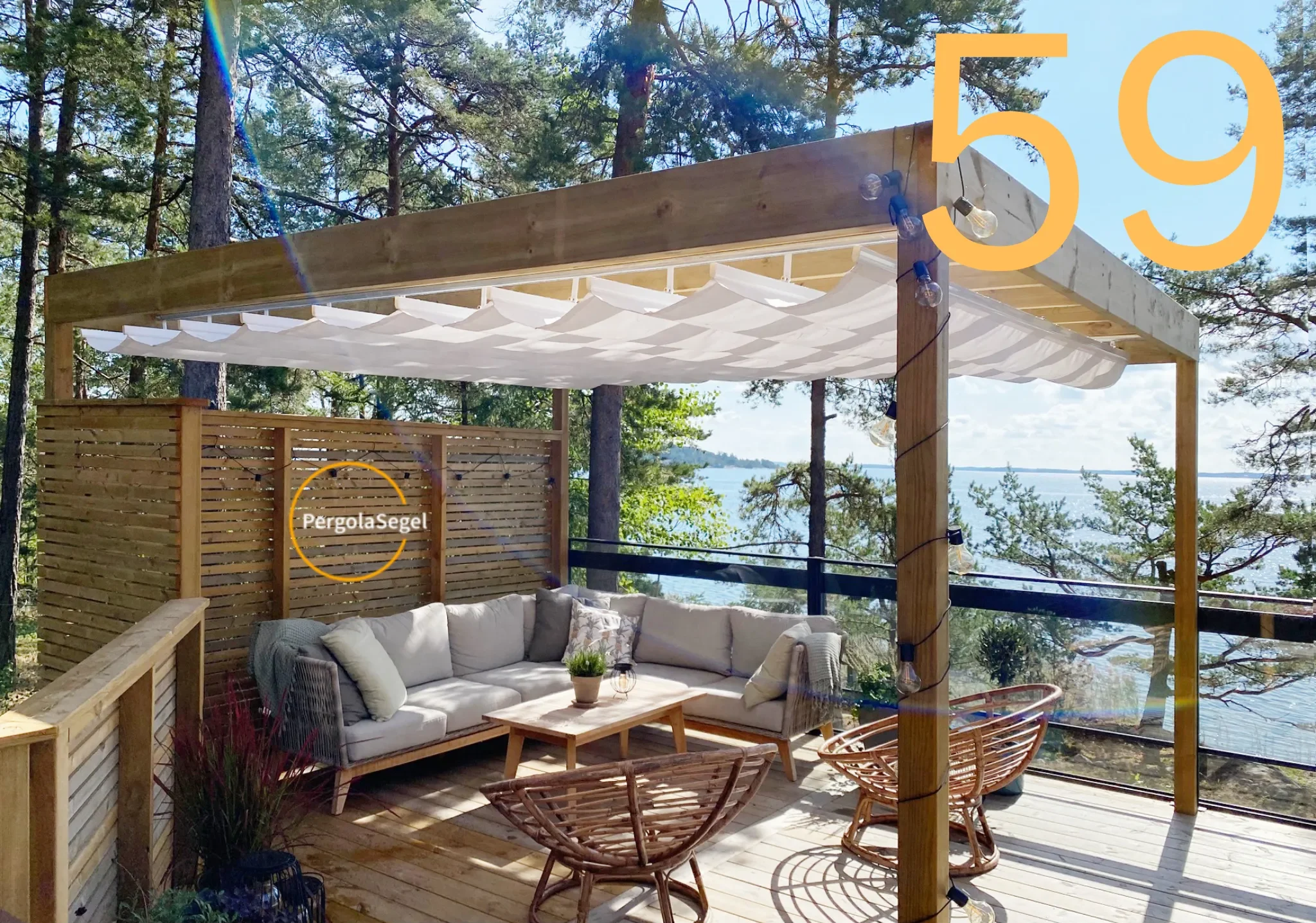 Pergolamarkis vid uteplats i Ingarö - Projekt nr 59