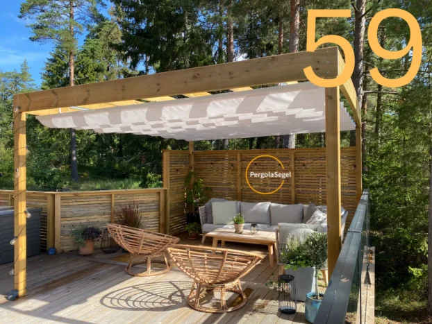 Pergolamarkis vid uteplats i Ingarö - Projekt nr 59